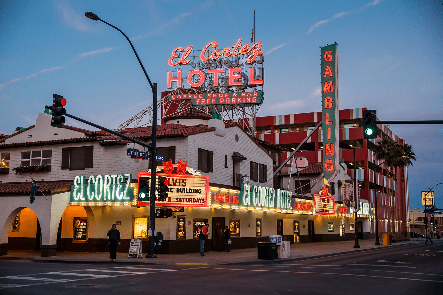 Downtown Las Vegas street scene from the pre-revitalization era, the neighborhood as it stood when the Downtown Project began.
