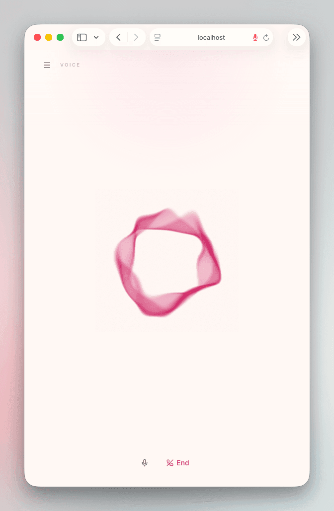 LifeJet mobile voice session with a rose audio aura